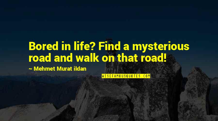 Walk In Life Quotes By Mehmet Murat Ildan: Bored in life? Find a mysterious road and Walk In Life Quotes By Mehmet Murat Ildan: Bored in life? Find a mysterious road and