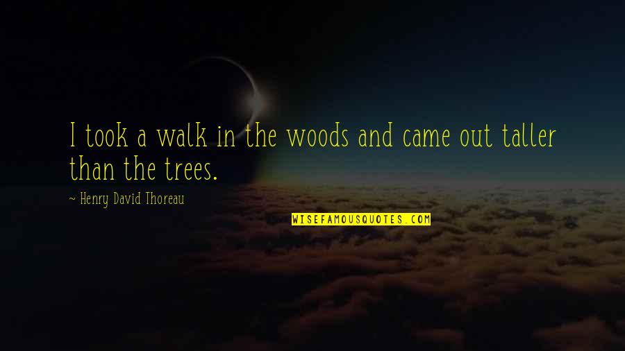 Walk In The Woods Quotes By Henry David Thoreau: I took a walk in the woods and