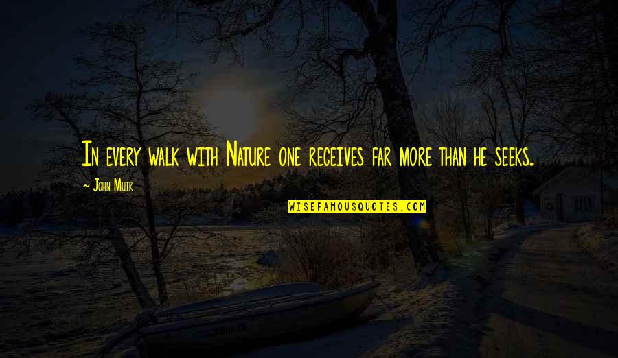 Walk With Nature Quotes By John Muir: In every walk with Nature one receives far
