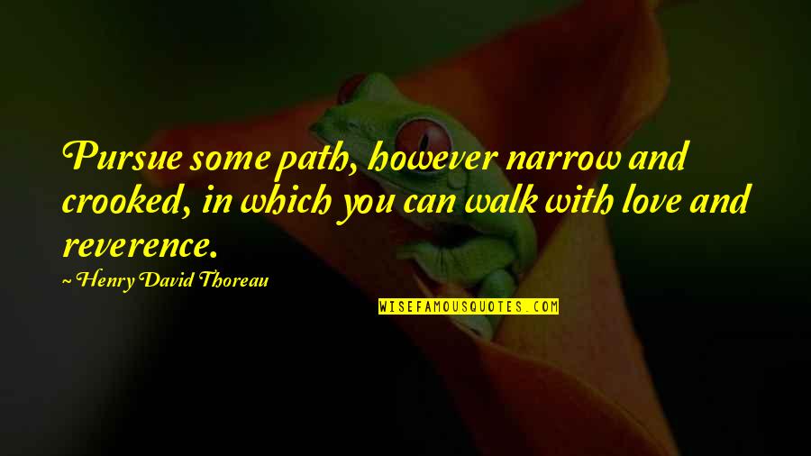 Walk With You Quotes By Henry David Thoreau: Pursue some path, however narrow and crooked, in