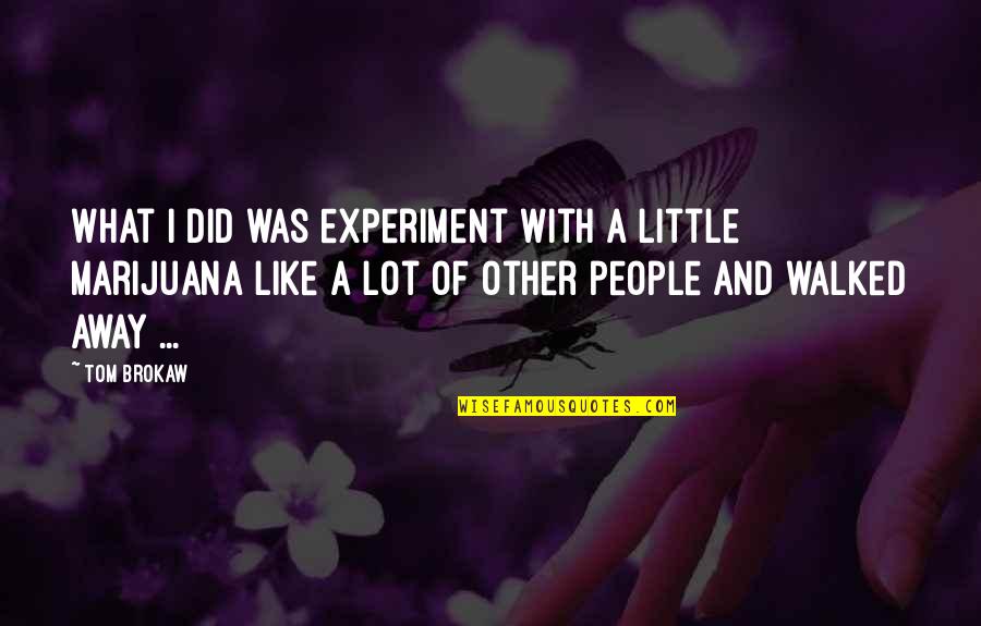 Walked Away Quotes By Tom Brokaw: What I did was experiment with a little