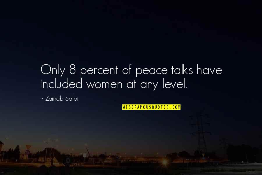 Walking Away From Bad Friends Quotes By Zainab Salbi: Only 8 percent of peace talks have included