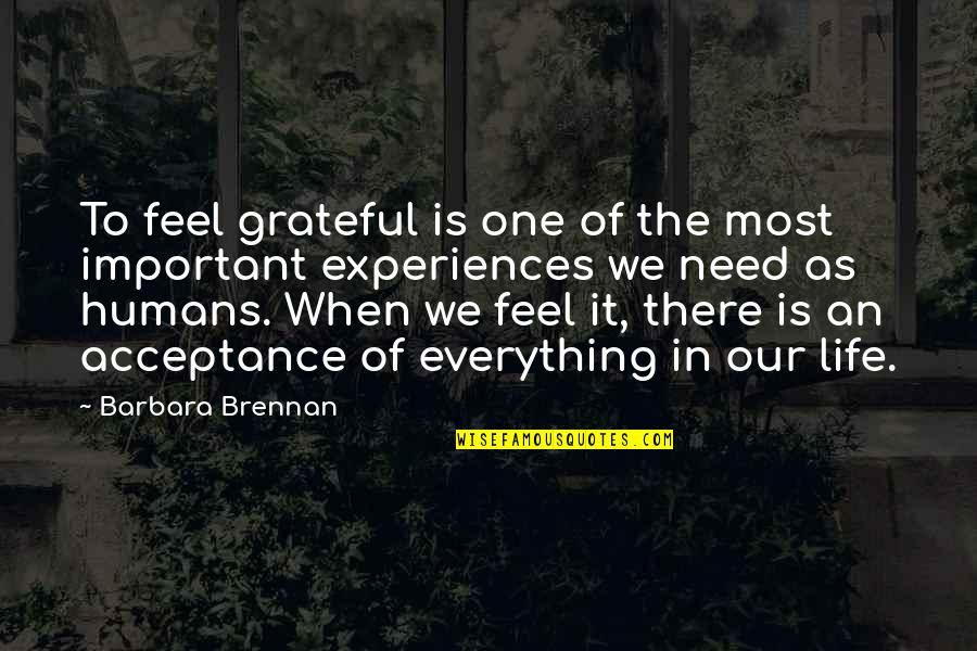 Walking Dead Rick Grimes Best Quotes By Barbara Brennan: To feel grateful is one of the most