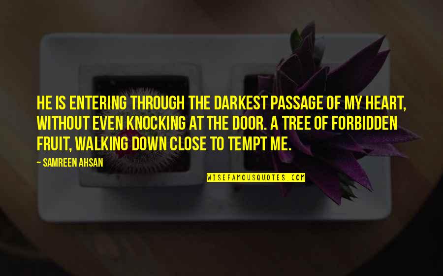 Walking Out On Love Quotes By Samreen Ahsan: He is entering through the darkest passage of