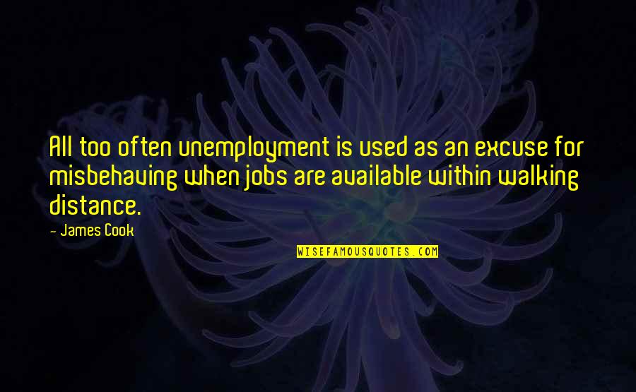 Walking The Distance Quotes By James Cook: All too often unemployment is used as an