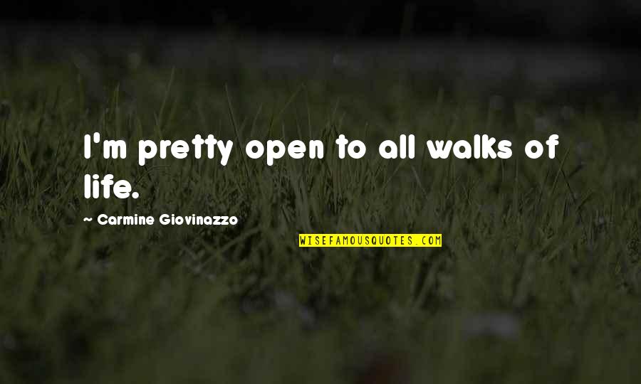 Walks Of Life Quotes By Carmine Giovinazzo: I'm pretty open to all walks of life.