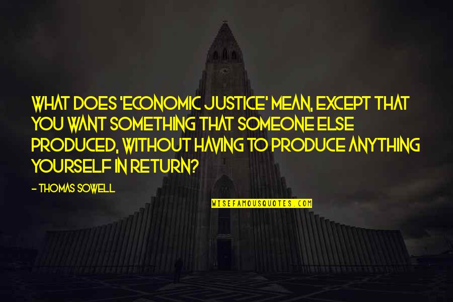 Walkups Body Quotes By Thomas Sowell: What does 'economic justice' mean, except that you