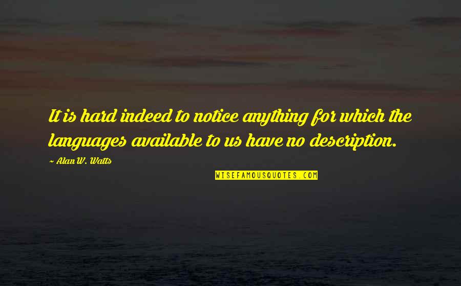 Wall Art- Plaques And Quotes By Alan W. Watts: It is hard indeed to notice anything for