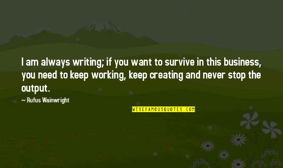 Wall Print Quotes By Rufus Wainwright: I am always writing; if you want to