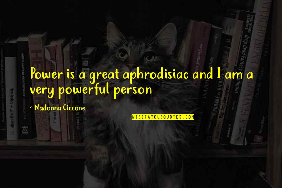 Wall Sit Test Quotes By Madonna Ciccone: Power is a great aphrodisiac and I am