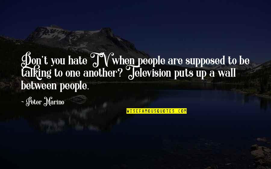 Wall To Wall Quotes By Peter Marino: Don't you hate TV when people are supposed