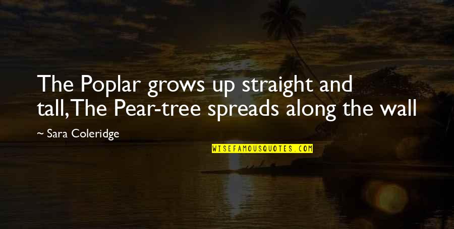 Wall Up Quotes By Sara Coleridge: The Poplar grows up straight and tall,The Pear-tree