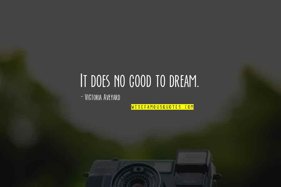 Wallace Fard Muhammad Quotes By Victoria Aveyard: It does no good to dream. Wallace Fard Muhammad Quotes By Victoria Aveyard: It does no good to dream.
