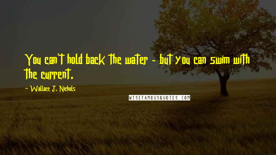 Wallace J. Nichols quotes: You can't hold back the water - but you can swim with the current.