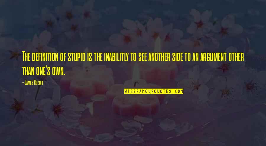 Wallace Stegner Love Quotes By James Rozoff: The definition of stupid is the inabilitly to