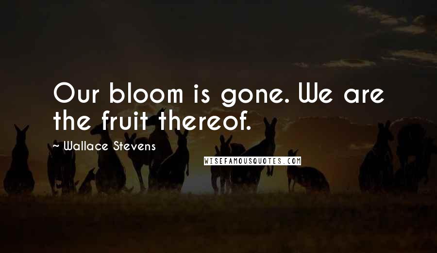 Wallace Stevens quotes: Our bloom is gone. We are the fruit thereof.