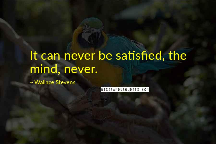 Wallace Stevens quotes: It can never be satisfied, the mind, never.