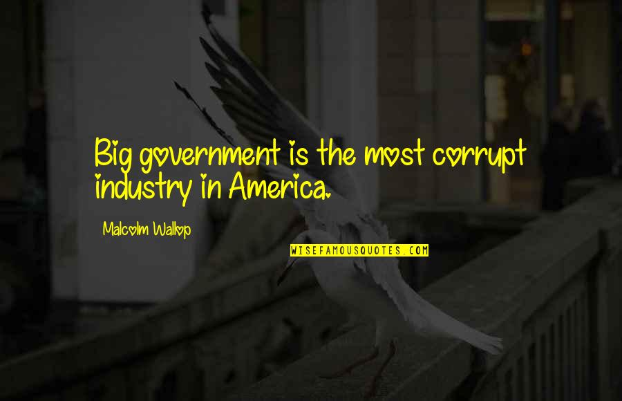Wallop Quotes By Malcolm Wallop: Big government is the most corrupt industry in Wallop Quotes By Malcolm Wallop: Big government is the most corrupt industry in