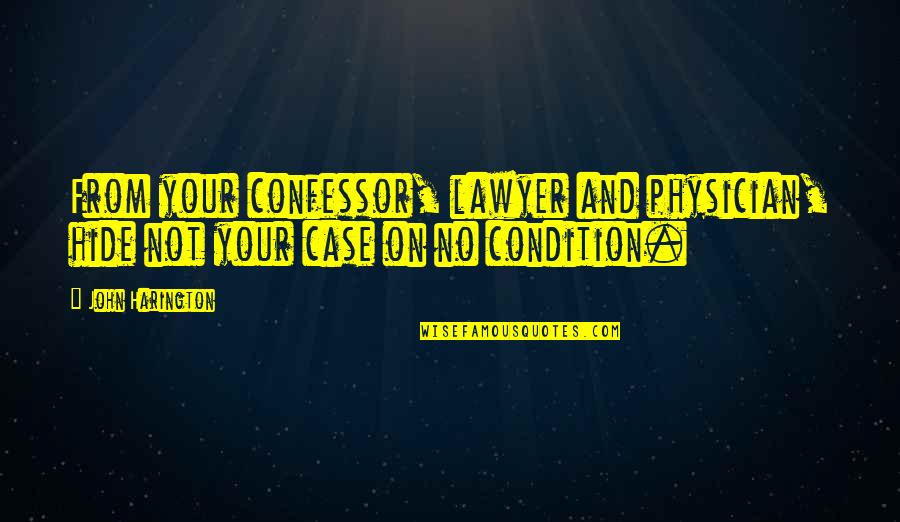 Wallpaper On God Quotes By John Harington: From your confessor, lawyer and physician, hide not