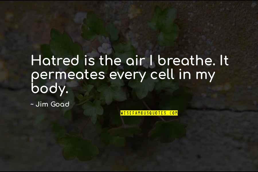 Wallpapers Funny Quotes By Jim Goad: Hatred is the air I breathe. It permeates