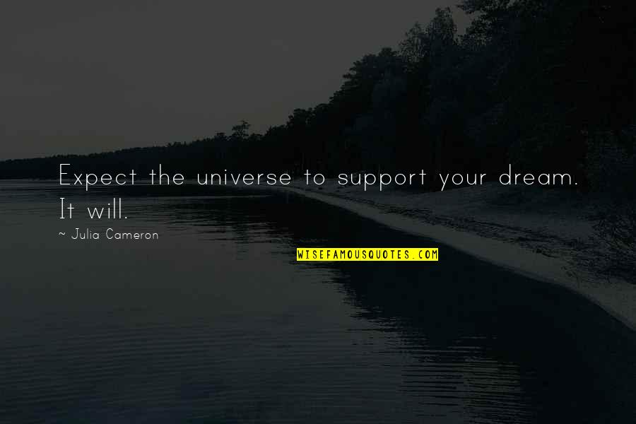 Walls Being Put Up Quotes By Julia Cameron: Expect the universe to support your dream. It Walls Being Put Up Quotes By Julia Cameron: Expect the universe to support your dream. It