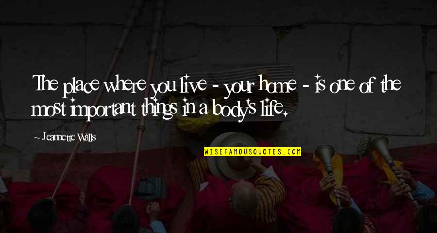 Walls In Life Quotes By Jeannette Walls: The place where you live - your home Walls In Life Quotes By Jeannette Walls: The place where you live - your home