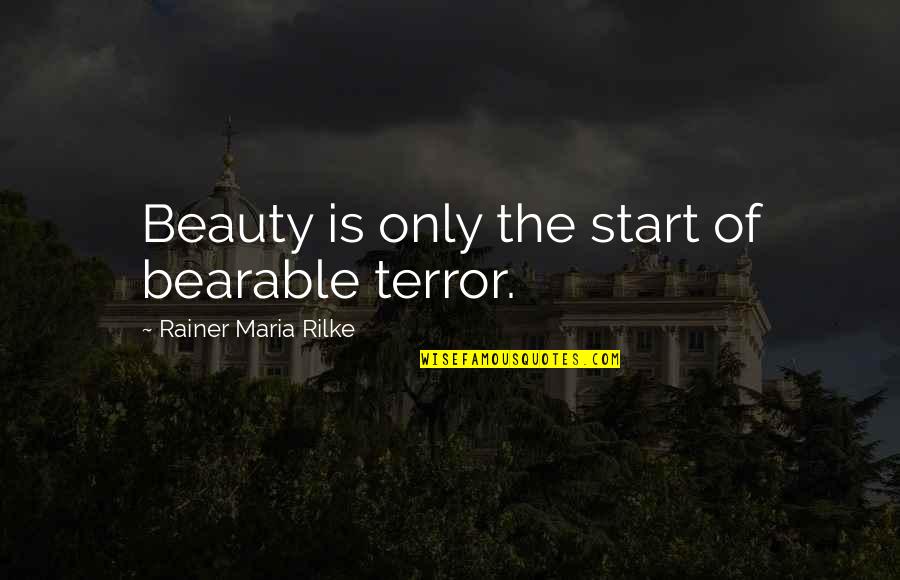 Walls Quotes Quotes By Rainer Maria Rilke: Beauty is only the start of bearable terror.
