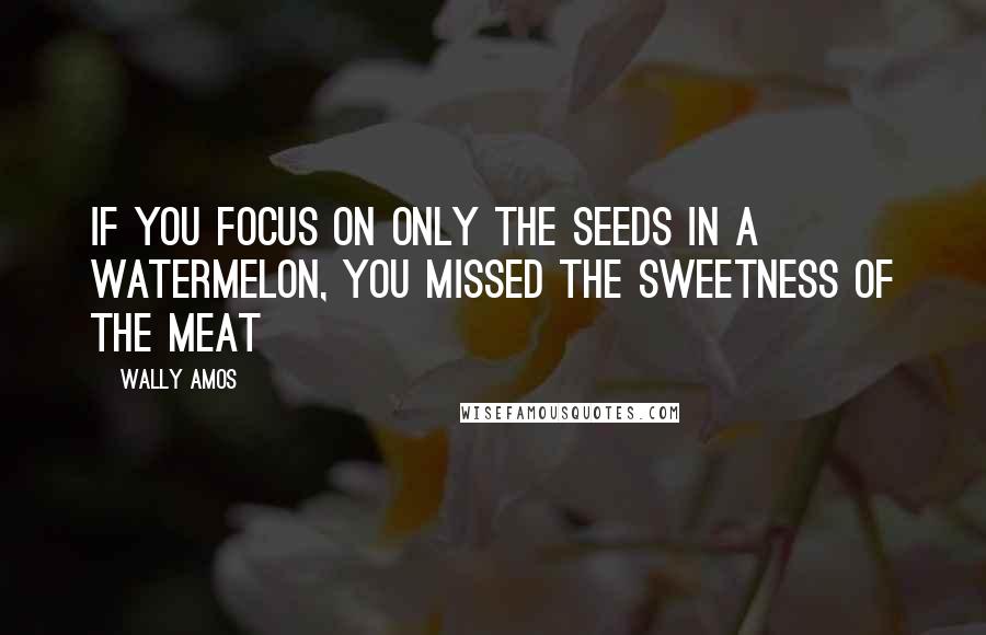 Wally Amos quotes: If you focus on only the seeds in a watermelon, you missed the sweetness of the meat