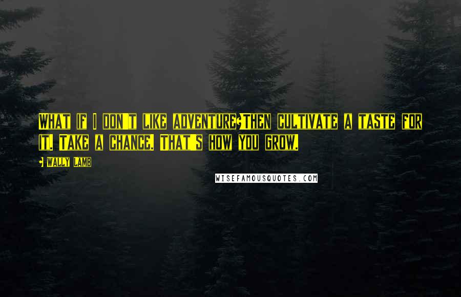 Wally Lamb quotes: What if I don't like adventure?Then cultivate a taste for it. Take a chance. That's how you grow.