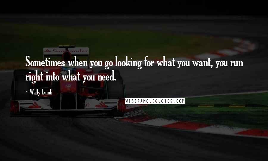 Wally Lamb quotes: Sometimes when you go looking for what you want, you run right into what you need.