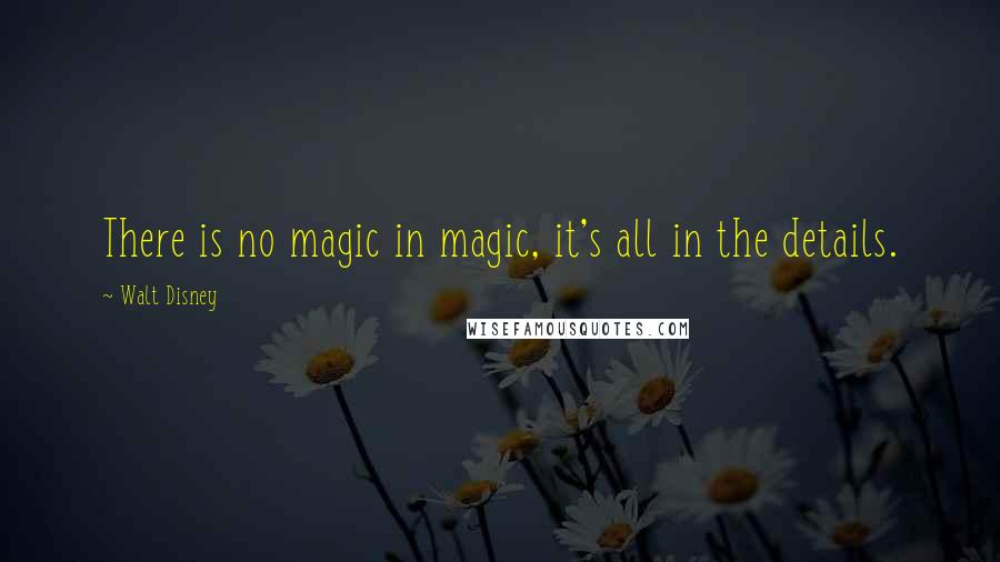 Walt Disney quotes: There is no magic in magic, it's all in the details.