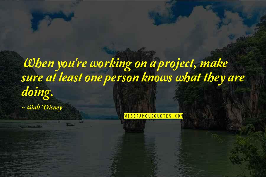 Walt Disney Quotes By Walt Disney: When you're working on a project, make sure