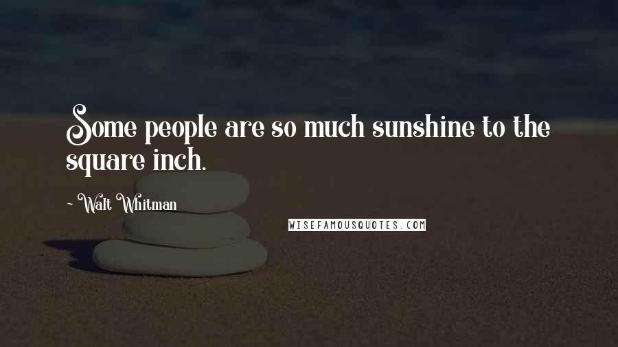 Walt Whitman quotes: Some people are so much sunshine to the square inch.