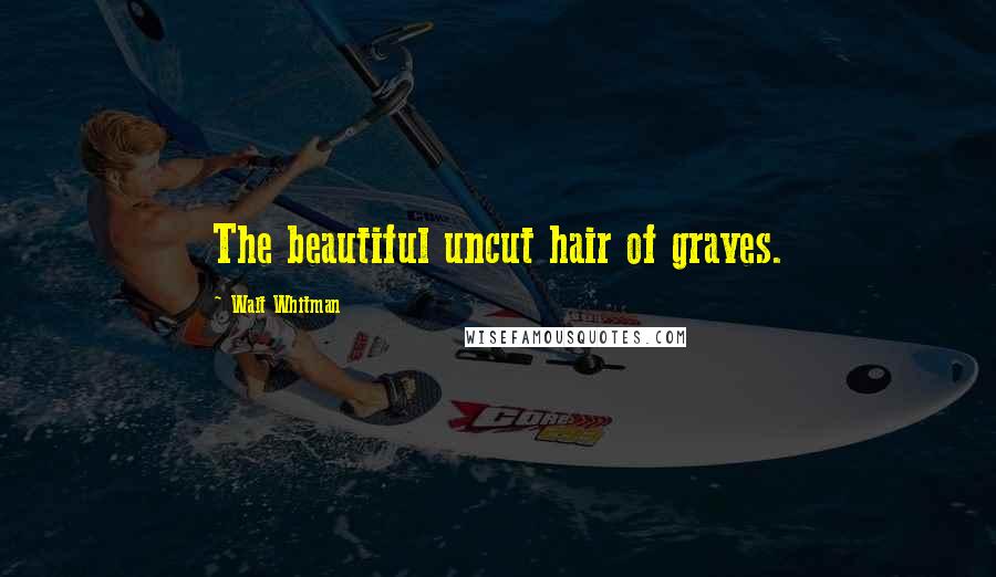 Walt Whitman quotes: The beautiful uncut hair of graves.