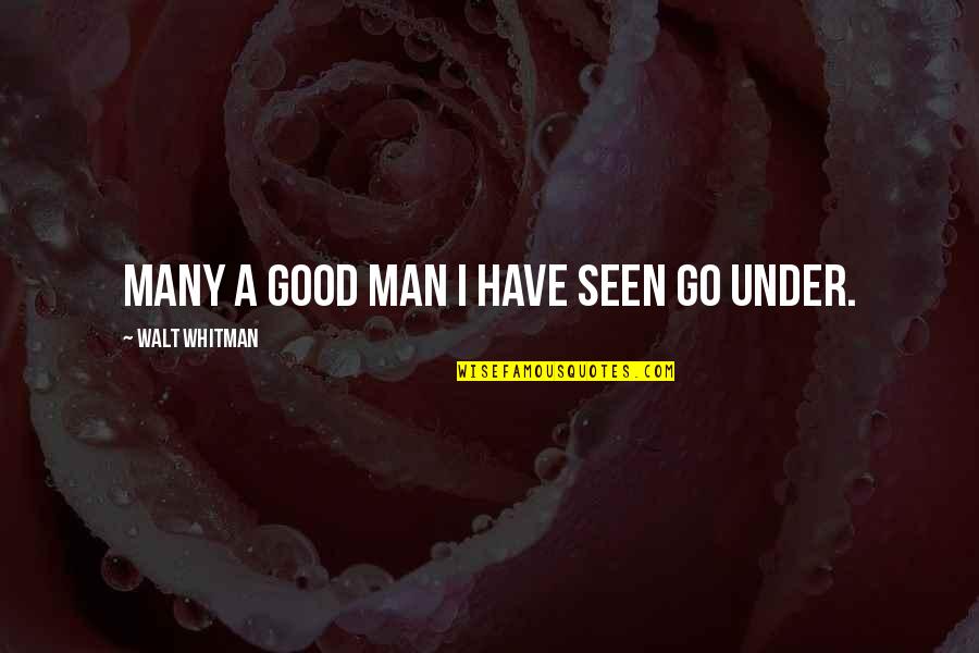 Walt Whitman Quotes By Walt Whitman: Many a good man I have seen go