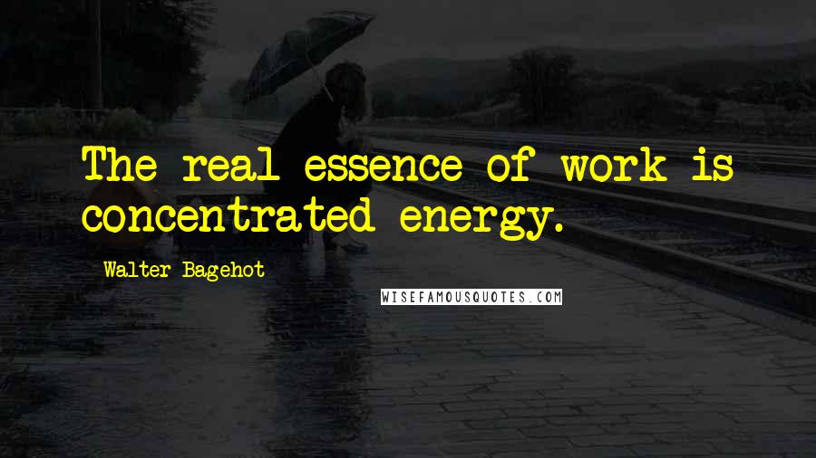 Walter Bagehot quotes: The real essence of work is concentrated energy.