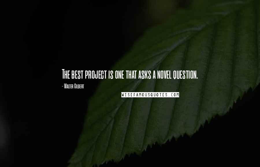 Walter Gilbert quotes: The best project is one that asks a novel question.