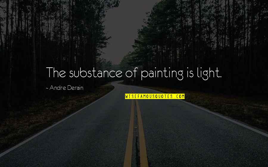 Walter In Raisin In The Sun Quotes By Andre Derain: The substance of painting is light.