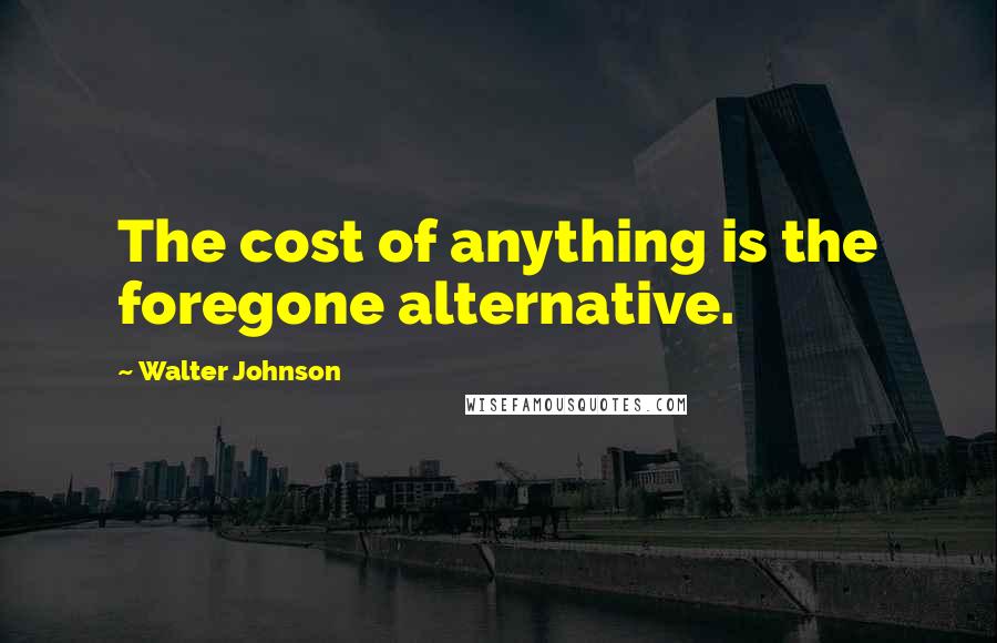 Walter Johnson quotes: The cost of anything is the foregone alternative.