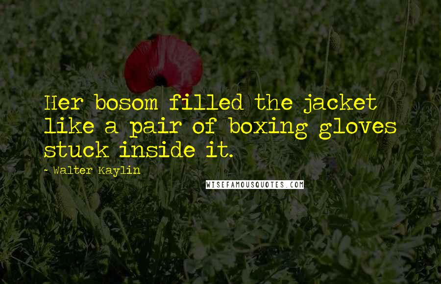 Walter Kaylin quotes: Her bosom filled the jacket like a pair of boxing gloves stuck inside it.