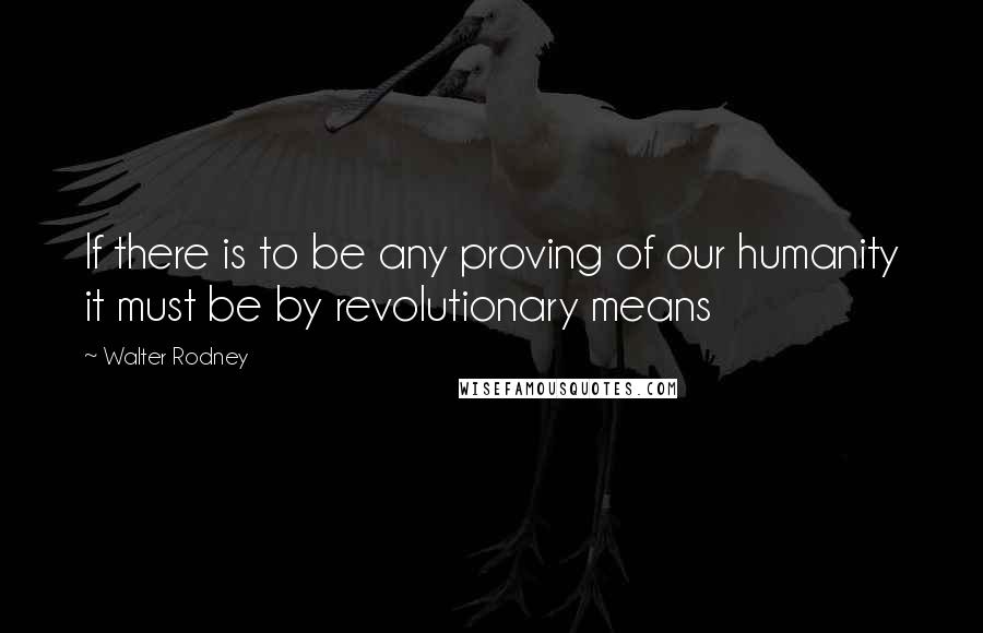 Walter Rodney quotes: If there is to be any proving of our humanity it must be by revolutionary means