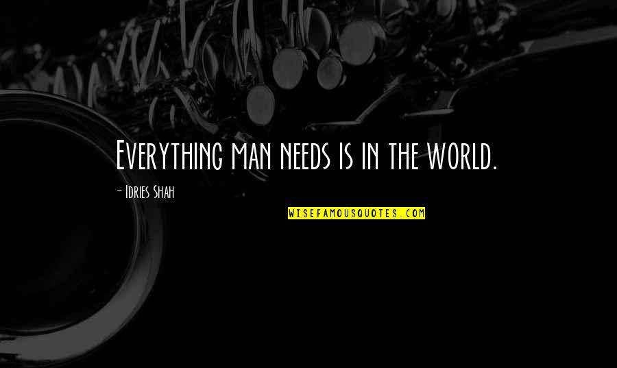 Waltraut Johnson Quotes By Idries Shah: Everything man needs is in the world.