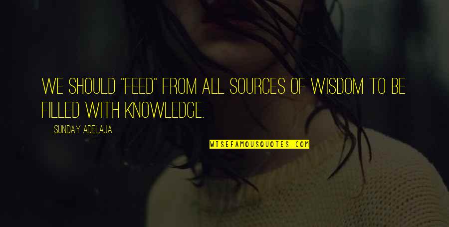 Waltz Dance Quotes By Sunday Adelaja: We should "feed" from all sources of wisdom