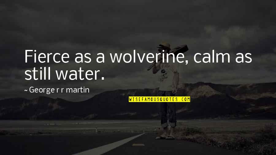 Wamap Practice Quotes By George R R Martin: Fierce as a wolverine, calm as still water.