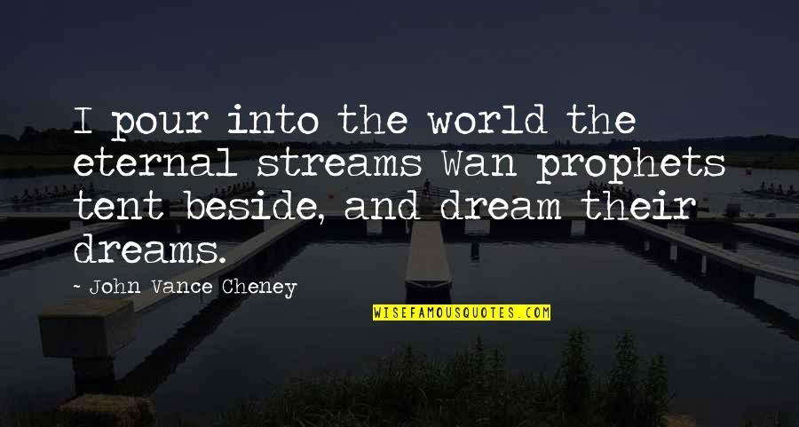 Wan Quotes By John Vance Cheney: I pour into the world the eternal streams