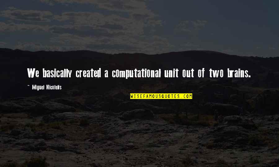 Wananikwe Quotes By Miguel Nicolelis: We basically created a computational unit out of Wananikwe Quotes By Miguel Nicolelis: We basically created a computational unit out of