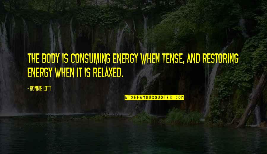 Wanda Dollard Quotes By Ronnie Lott: The body is consuming energy when tense, and