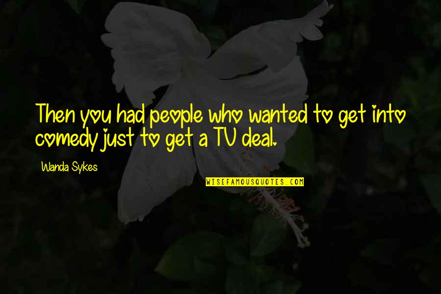 Wanda's Quotes By Wanda Sykes: Then you had people who wanted to get