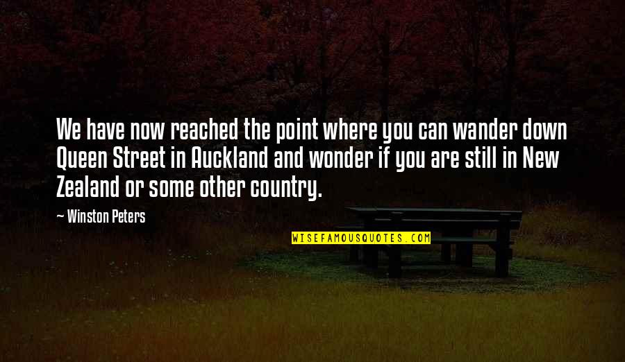 Wander And Wonder Quotes By Winston Peters: We have now reached the point where you