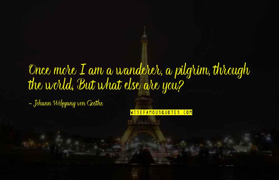 Wanderer Quotes By Johann Wolfgang Von Goethe: Once more I am a wanderer, a pilgrim,